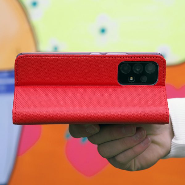 Калъф тефтер за Xiaomi Mi 10T Pro червен стойка