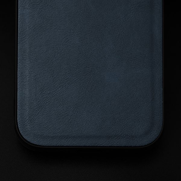Кожен калъф за iPhone 14 Plus син кожа