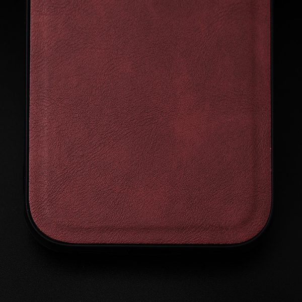 Кожен калъф за iPhone 14 Plus червен кожа