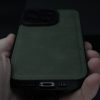Кожен калъф за iPhone 14 Pro Max зелен отдолу