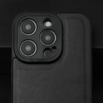 Кожен калъф за iPhone 14 черен камера