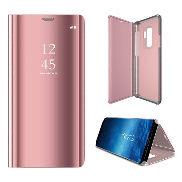 Огледален смарт калъф за Samsung Galaxy A11 розов всички страни