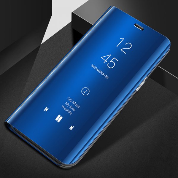 Огледален смарт калъф за Samsung Galaxy A12 5G син дисплей