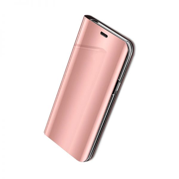 Огледален смарт калъф за Samsung Galaxy A21 розов отпред
