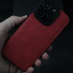 Кожен калъф за iPhone 12 червен