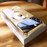 Луксозен калъф за iPhone 15 Pro Max с пълна защита на камерата - златен