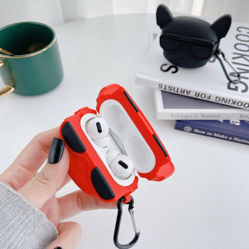 Калъф за airpods pro 2 червено куче с очила слушалки