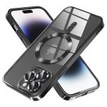 Луксозен прозрачен калъф за iPhone 13 Pro Max - черен