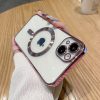 Прозрачен силиконов калъф за iPhone 13 Pro Max розов камера