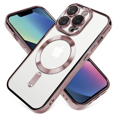 Прозрачен силиконов калъф за iPhone 14 Pro Max розов