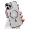 Прозрачен силиконов калъф за iPhone 14 Pro Max сребърен отзад
