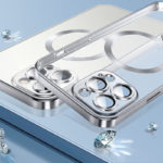 Прозрачен силиконов калъф за iPhone 14 Pro сребърен телефон