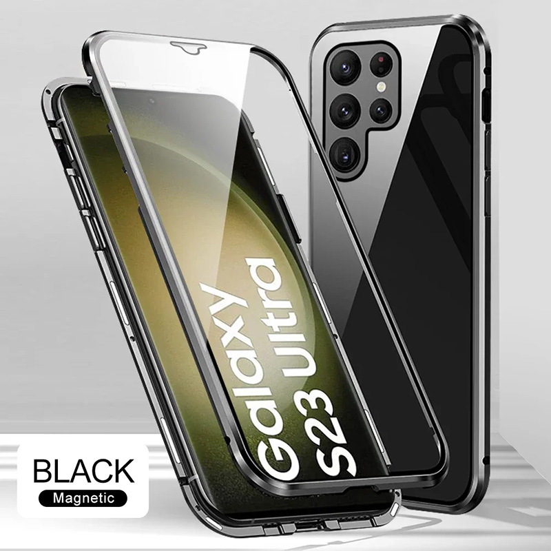 360 градусов магнитен калъф за Samsung Galaxy S23 Plus черен