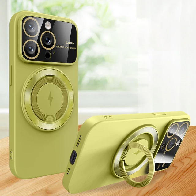 Калъф с магнитен държач за iPhone 14 Pro Max зелен