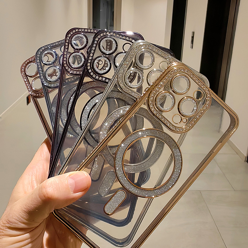 Комплект от 6 калъфи с кристали за серията iPhone 15
