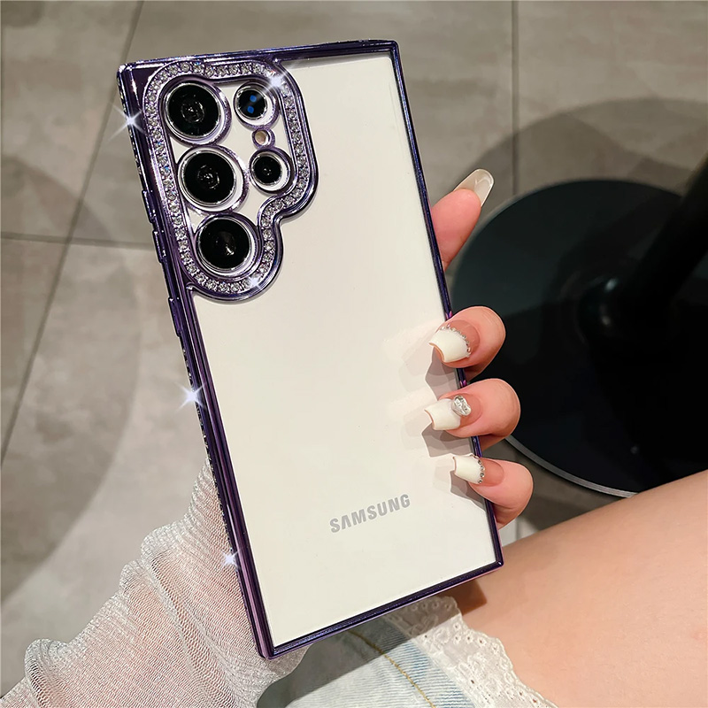 Луксозен калъф с кристали за Samsung Galaxy S24 Ultra с magsafe лилав