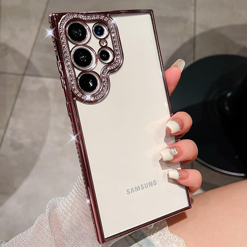 Луксозен калъф с кристали за Samsung Galaxy S24 Ultra с magsafe розов