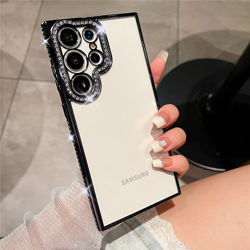 Луксозен калъф с кристали за Samsung Galaxy S24 Ultra с magsafe черен