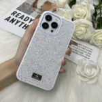 Оригинален калъф с кристали Swarovski за iPhone 14 Plus бял