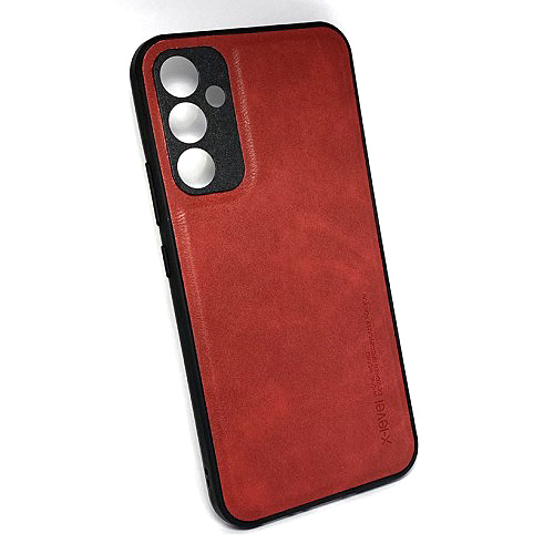 Оригинален кожен калъф за Samsung A14 червен