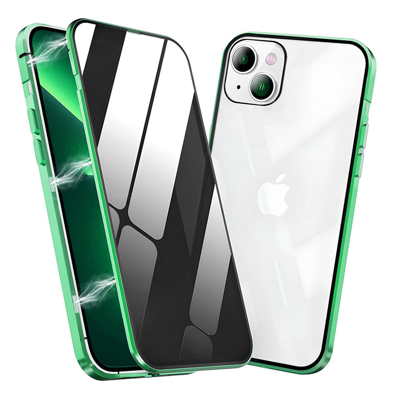 Магнитен стъклен калъф за iPhone 12 Pro Max мента