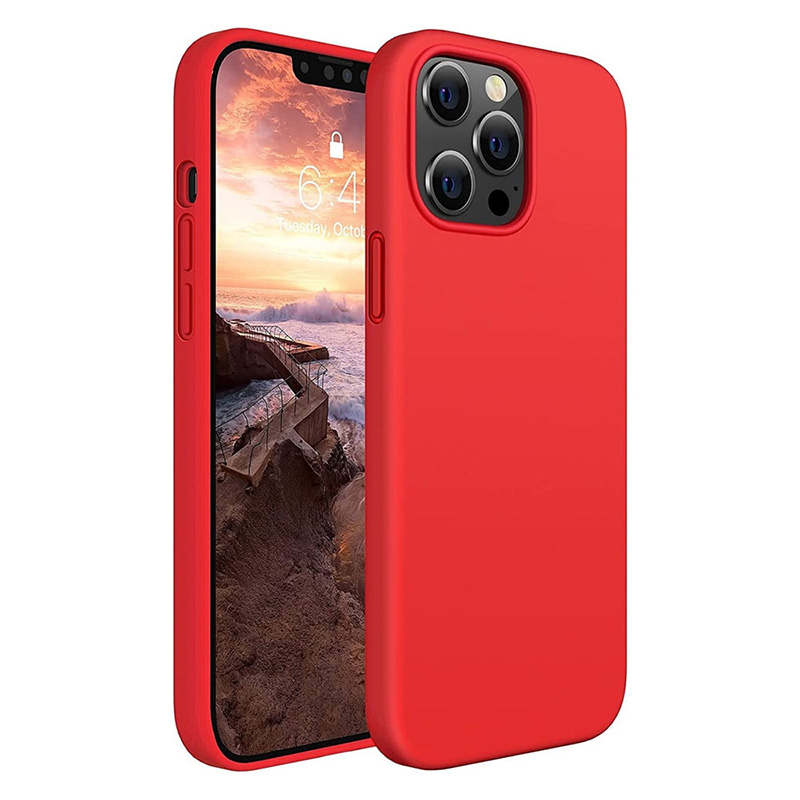 Червен силиконов калъф за iPhone 14 Pro Max