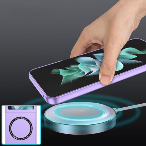 Калъф с MagSafe за Samsung Galaxy Z Flip 5 лилав безжично зареждане