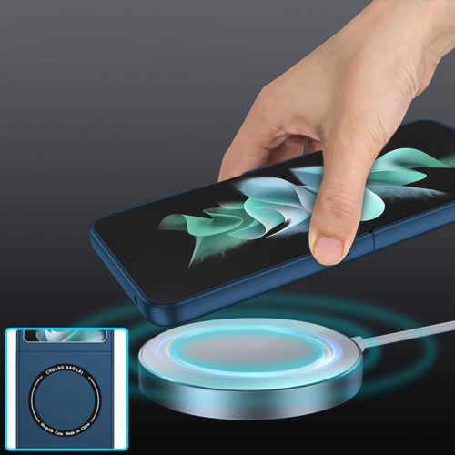 Калъф с MagSafe за Samsung Galaxy Z Flip 5 син безжично зареждане
