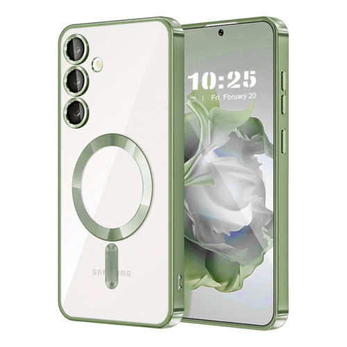 Луксозен калъф с Magsafe за Samsung Galaxy S24 Plus зелен