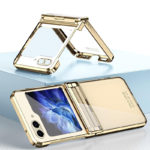 Луксозен прозрачен калъф за Samsung Galaxy Z Flip 6 златен рамка