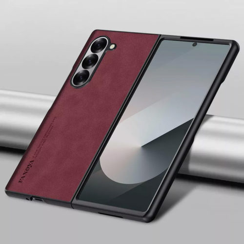 Оригинален кожен калъф за Samsung Galaxy Z Fold 6 червен