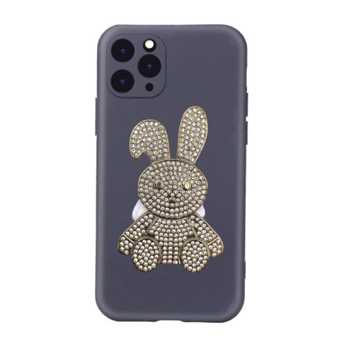 Луксозен попсокет Зайче с кристали златен калъф