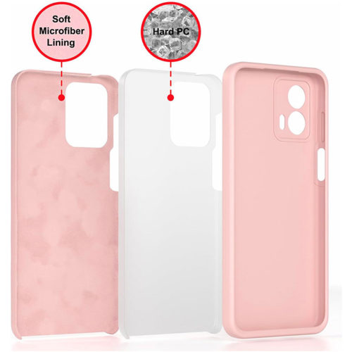 Силиконов калъф за Motorola Moto G85 пепел от рози микрофибър