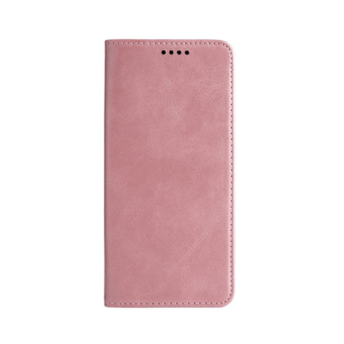 Кожен калъф с магнитен капак за Xiaomi 15 Pro розов отпред