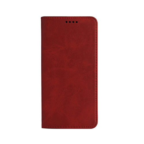 Кожен калъф с магнитен капак за Xiaomi 15 червен отпред