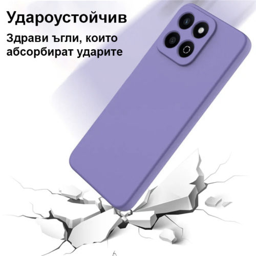 Силиконов калъф за Honor 200 Smart лилав удароустойчив