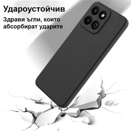 Силиконов калъф за Honor 200 Smart черен удароустойчив