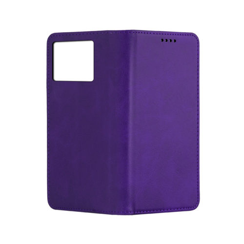 Кожен калъф с магнитен капак за Honor X8b лилав камера