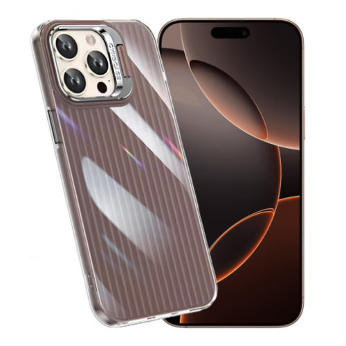 Оригинален калъф със стойка за iPhone 16 Pro кафяв