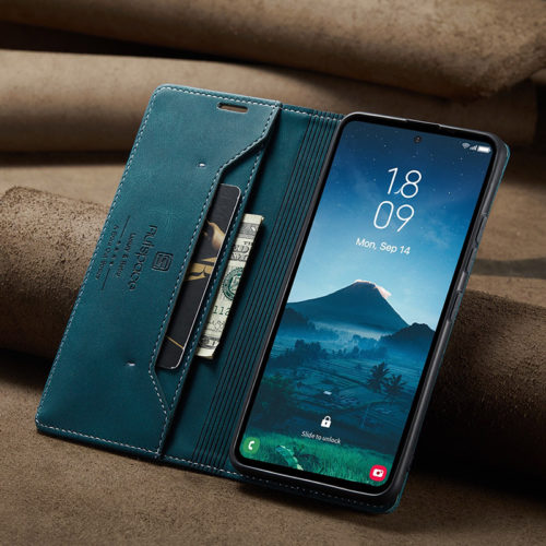 Оригинален кожен калъф за Honor 200 Smart син 1