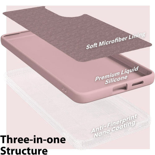 Силиконов калъф за Samsung Galaxy S25 Edge пепел от рози микрофибър
