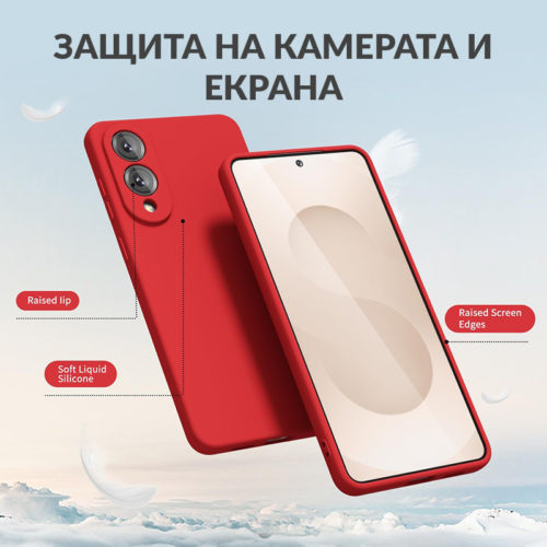 Силиконов калъф за Samsung Galaxy S25 Edge червен защита камера и екран
