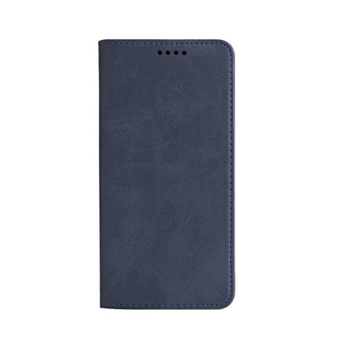 Кожен калъф с магнитен капак за Honor 400 Pro син отпред