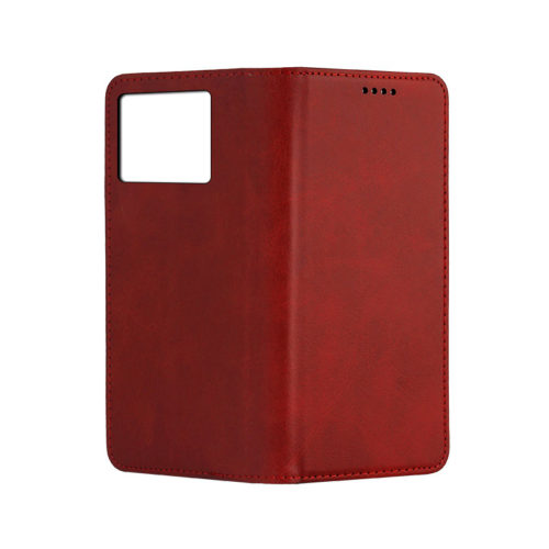 Кожен калъф с магнитен капак за Honor 400 червен камера