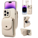 Луксозен калъф с портфейл за iPhone 13 Pro Max бял