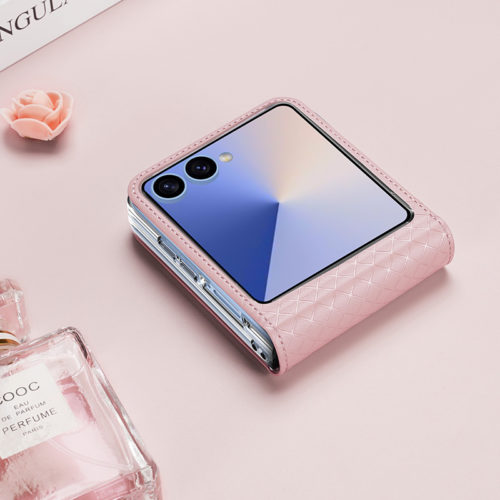 Оригинален кожен калъф за Samsung Galaxy Z Flip 7 розов защита