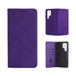 Кожен калъф с магнитен капак за Samsung Galaxy S20 FE лилав