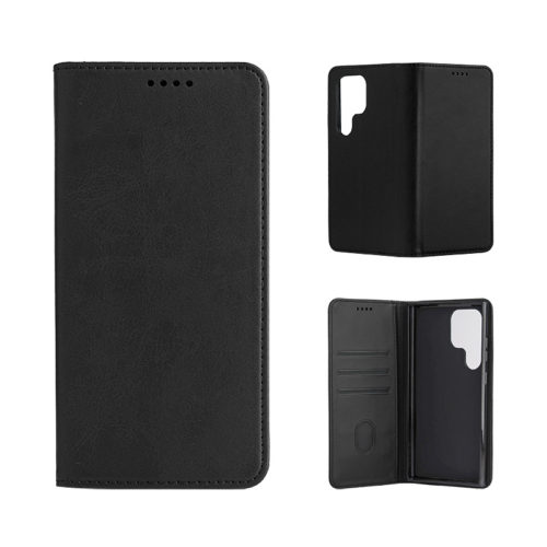 Кожен калъф с магнитен капак за Samsung Galaxy S20 FE черен