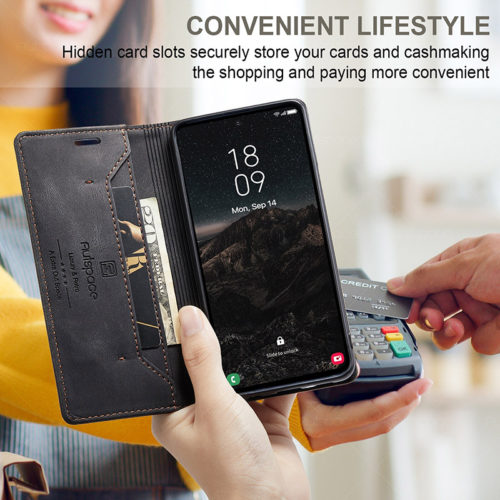 Оригинален кожен калъф за Honor 400 Lite черен 15