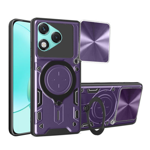 Удароустойчив калъф с пръстен за Honor 400 Lite лилав
